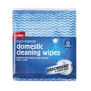 COLES MULTI CLEANINGWIPES 10PK